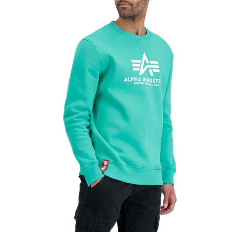 Alpha Industries Basic Sweater Sweatshirt for Men Atomic Green
