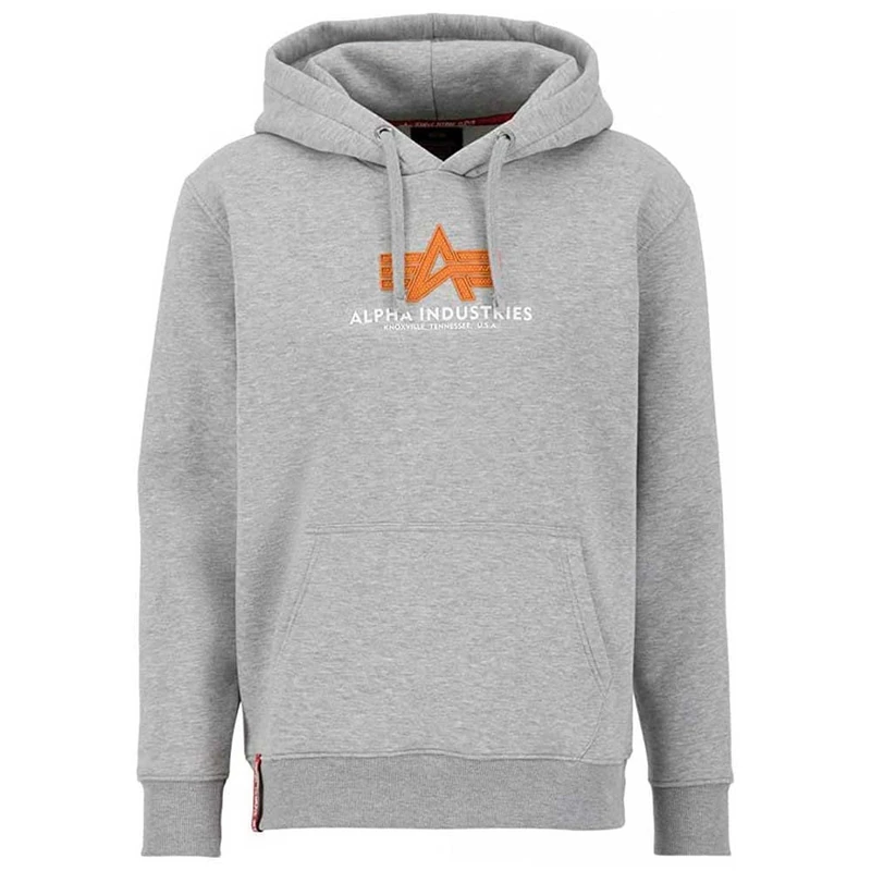 Alpha Industries Basic Rubber Hoodie for men Grey Heather