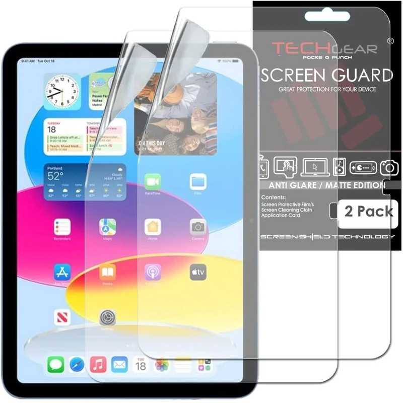 TECHGEAR 2 Pack Anti Glare/MATTE Screen Protectors for iPad (A16) 11th & 10th Generation, MATTE Screen Protector Guard Covers Designed For Apple iPad 11" 2025 & iPad 10.9" 2022