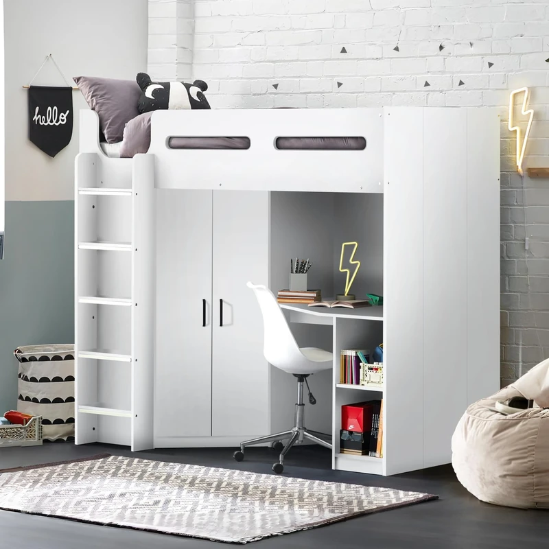 Julian Bowen Hercules High Sleeper - All White Sleepers