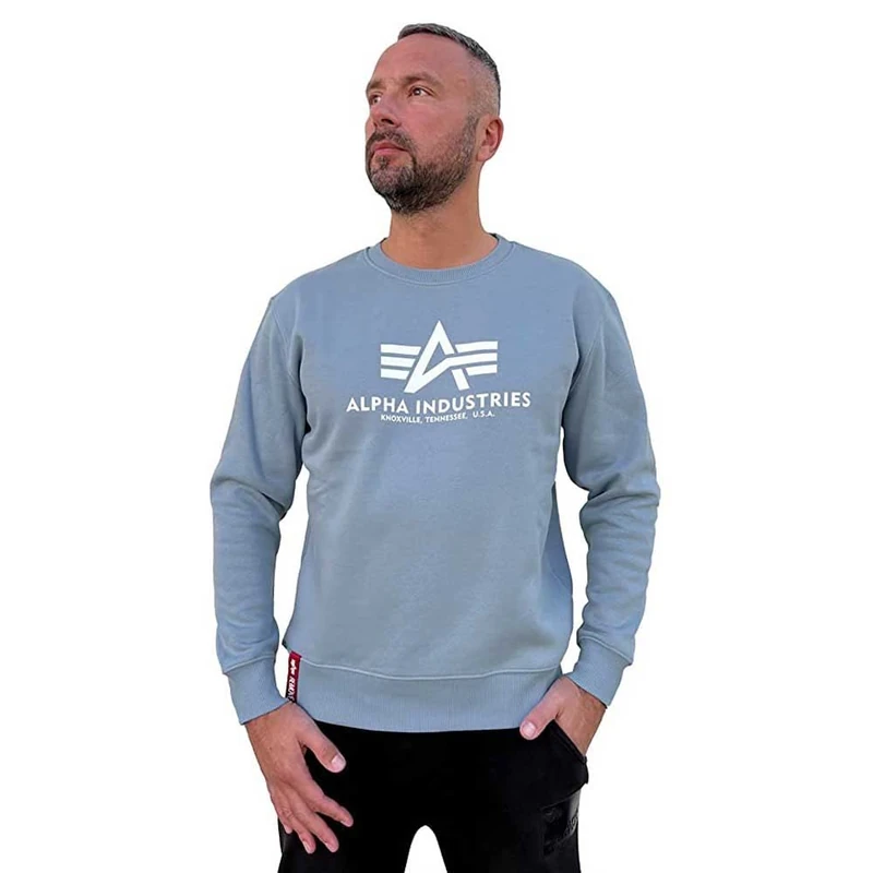 Alpha Industries Basic Sweater Sweatshirt for Men Greyblue
