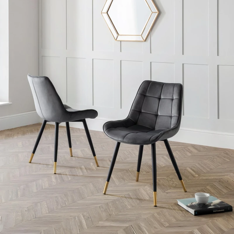 Julian Bowen Set Of 2 Hadid Dining Chairs - Grey