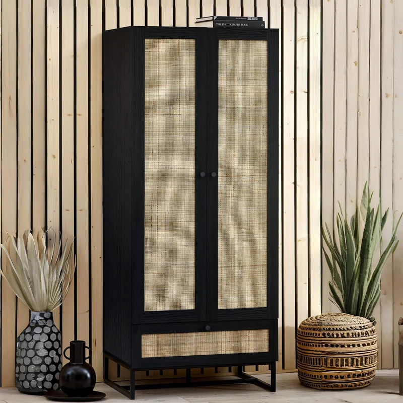 Julian Bowen Padstow Wardrobe-Black, One Size