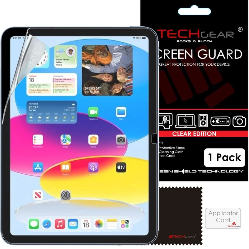 TECHGEAR Clear Screen Protector for iPad 11" (11th Gen 2025, A16 Chip) & iPad 10.9" (10th Generation 2022) Ultra Clear Film Guard Cover [Scratch-Resistant] [HD Transparency] [Pencil Compatible]