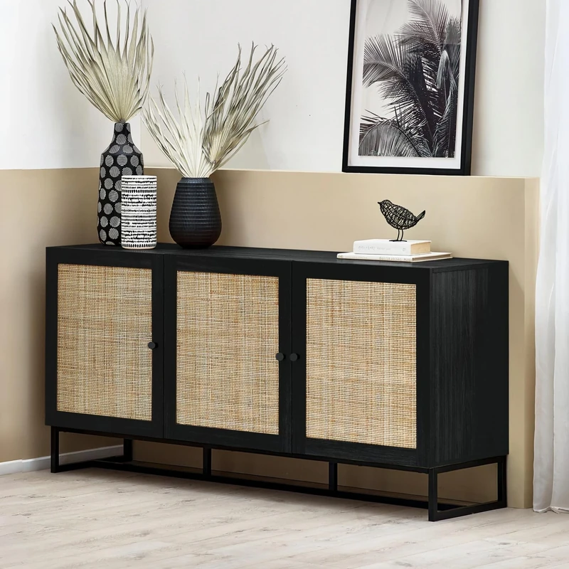 Julian Bowen Padstow Sideboard-Black, One Size