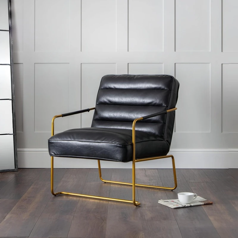 Julian Bowen Giorgio Chair - Black & Gold Accent Chairs