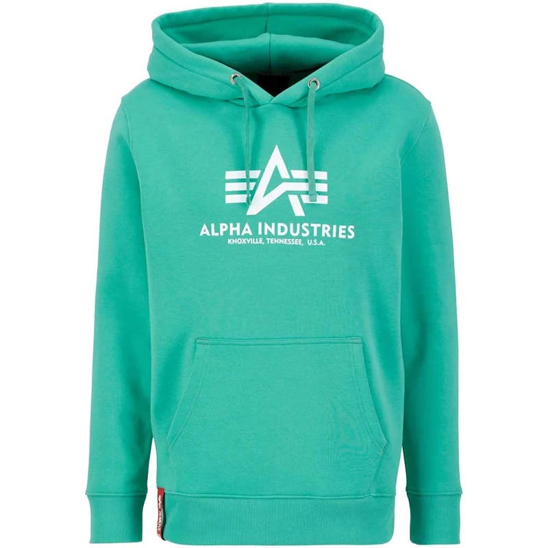 Alpha Industries Basic Hoody Hooded Sweat for Men Atomic Green