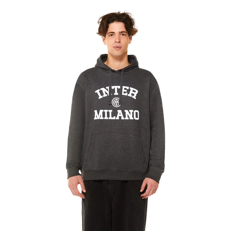 Inter FC Internazionale Milano S.p.A Hooded Sweatshirt, Unisex-Adult, Official Product, Back to Stadium Collection, grey, XL