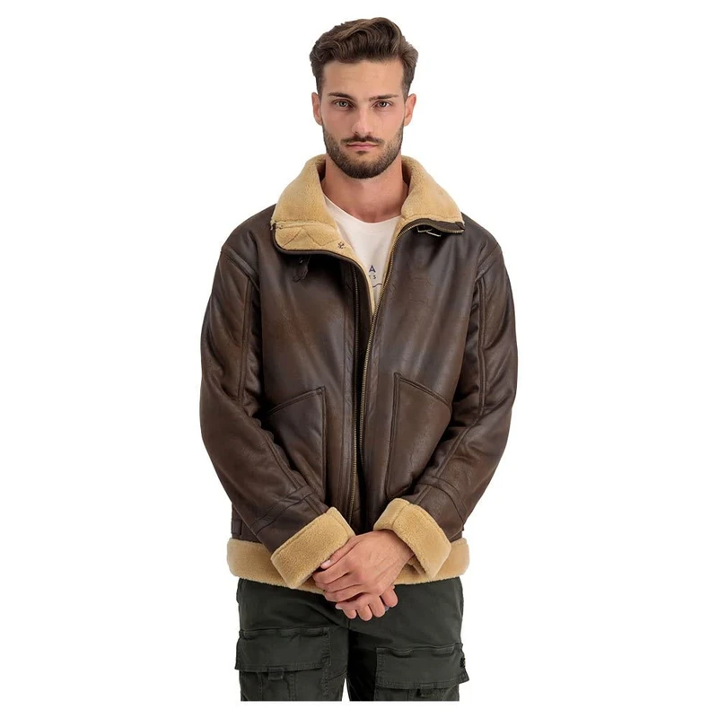 Alpha Industries Men's B3 Arctic Winter Jacket, Vintage Brown, XL - Image 1