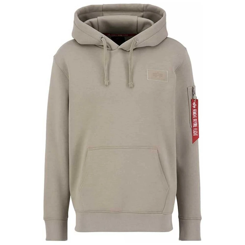 Alpha Industries Men's Back Print Hoody Hooded Sweat Sweatshirt, Vintage Sand, XS