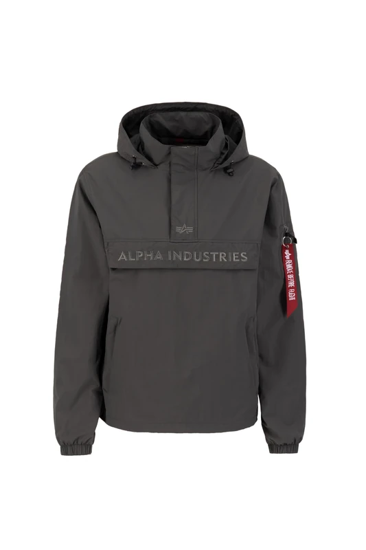 Alpha Industries Embroidery Logo Anorak for Men Greyblack