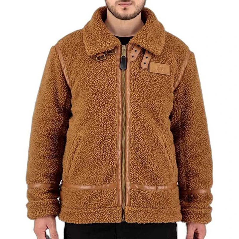 Alpha Industries B3 Teddy Bomber Jacket for Men Camel