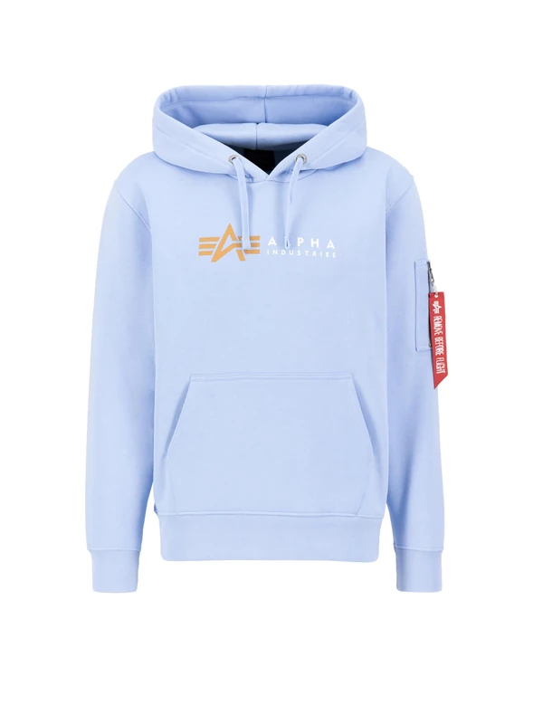 Alpha Industries Alpha Label Hooded Sweat for Men Light Blue