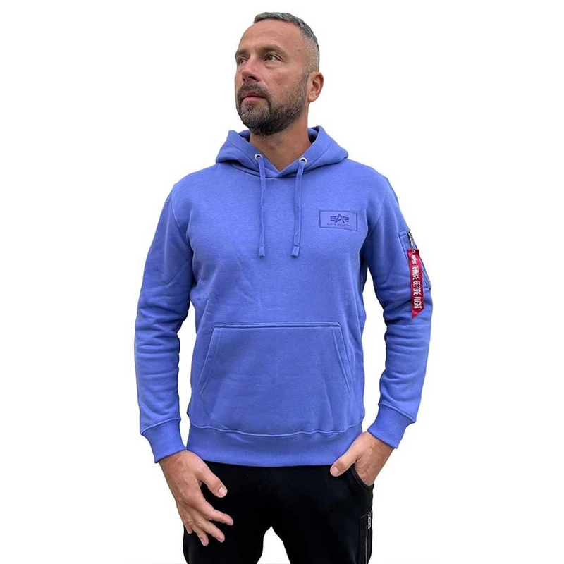 Alpha Industries Back Print Hoody Mens Hooded Sweat Electric Violet