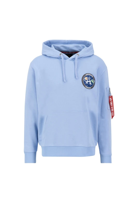 Alpha Industries Apollo Mission Hoodie for Men Light Blue