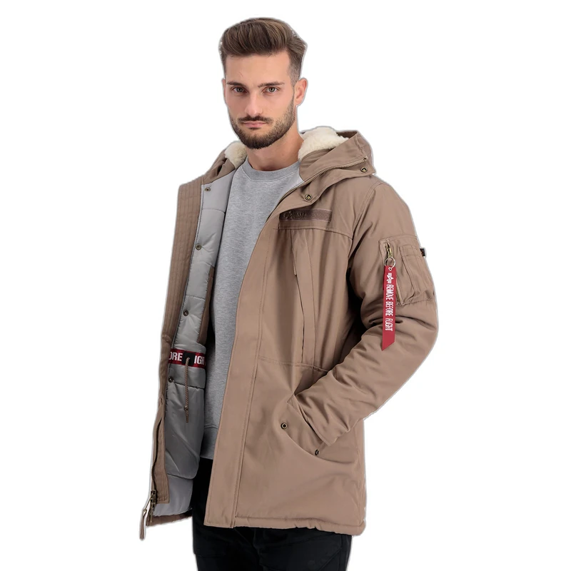Alpha Industries Men's N3B Expedition Parka Winter Jacket, Taupe, M