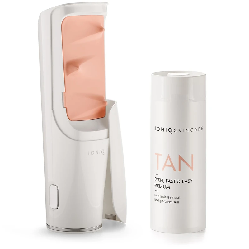 IONIQ Skincare Starter Set with IONIQ ONE sprayer plus TAN medium cartridge - Apply a natural, non-streak tan in just three minutes - Magnetic Skin Technology - A natural glow for up to 2 weeks
