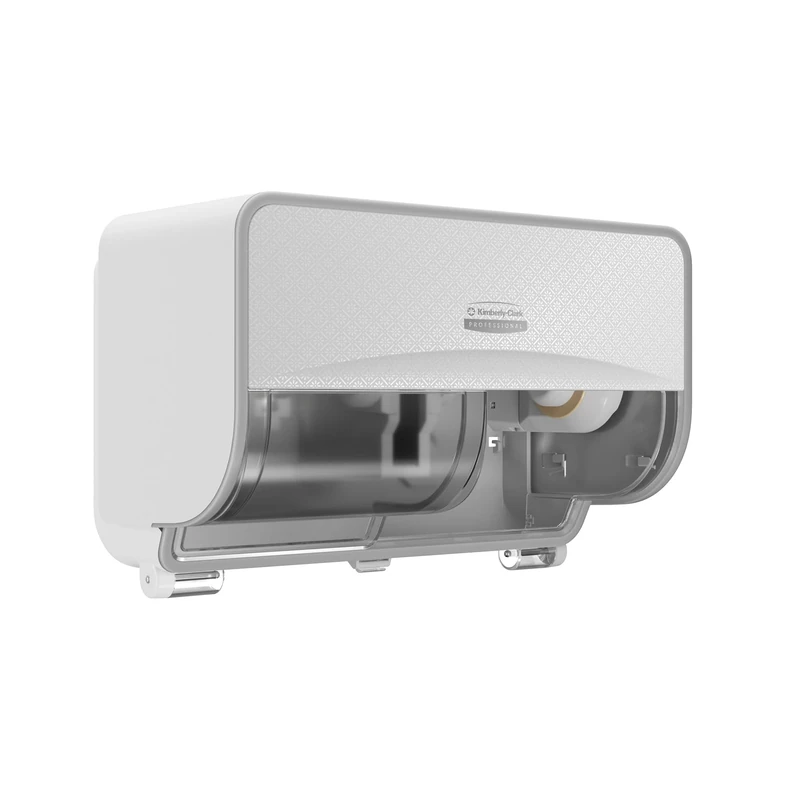 Kimberly-Clark Professional ICON Standard Roll Toilet Paper Dispenser 2 Roll Horizontal (53945), with White Mosaic Design Faceplate; 1 Dispenser and Faceplate per Case