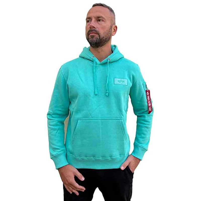 Alpha Industries Back Print Hoody Mens Hooded Sweat Atomic Green