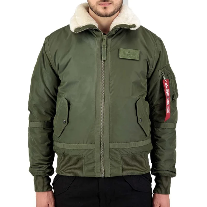 Alpha Industries Men's B15-3 TT Flight Jacket, Dark Green, S
