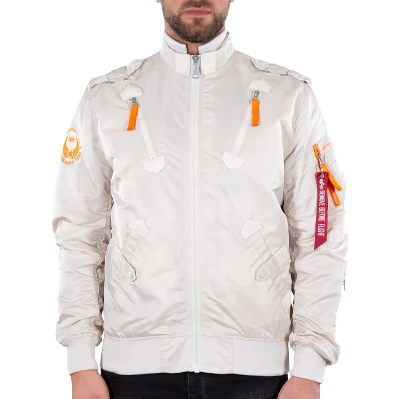 Alpha Industries Falcon II Bomber Jacket for Men Jet Stream White