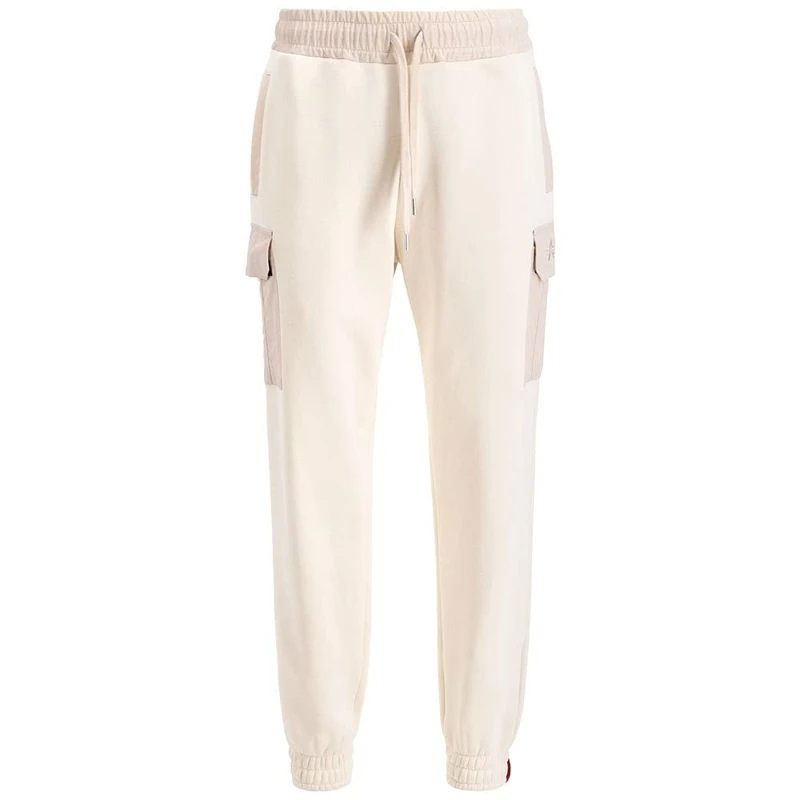 Alpha Industries Men's Sweat Nylon Cargo Jogger Sweatpants, Jet Stream White, L