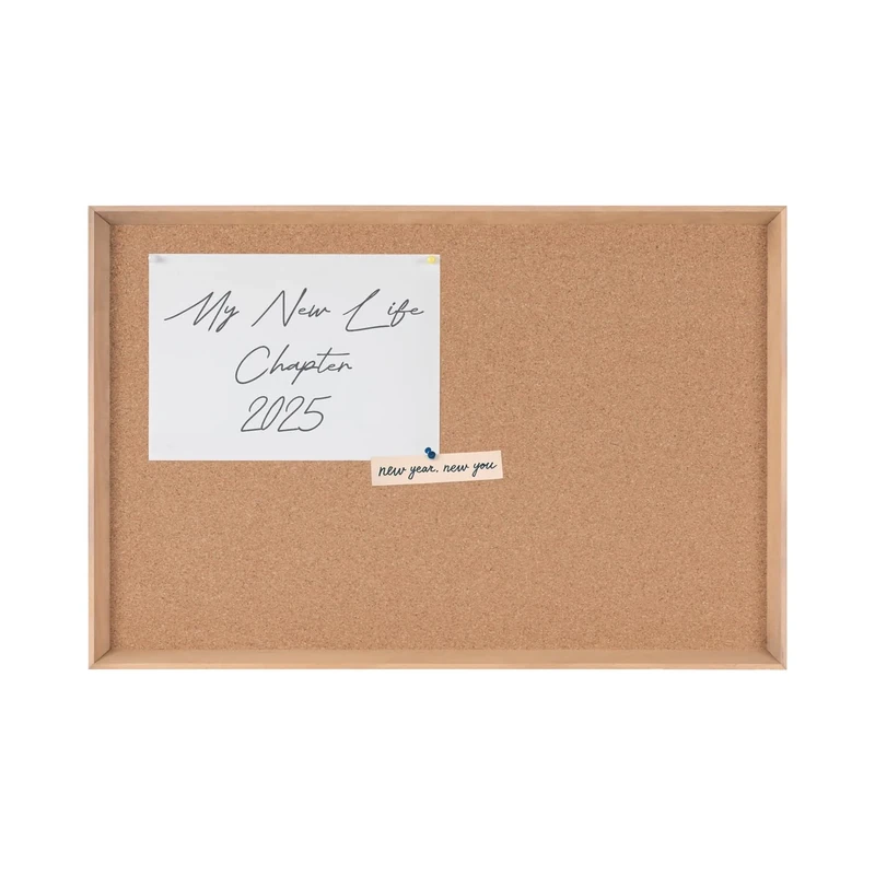 Bi-Office Inversa Cork Notice Board, Cork Surface, Wood Pine Frame, 106 x 75 cm