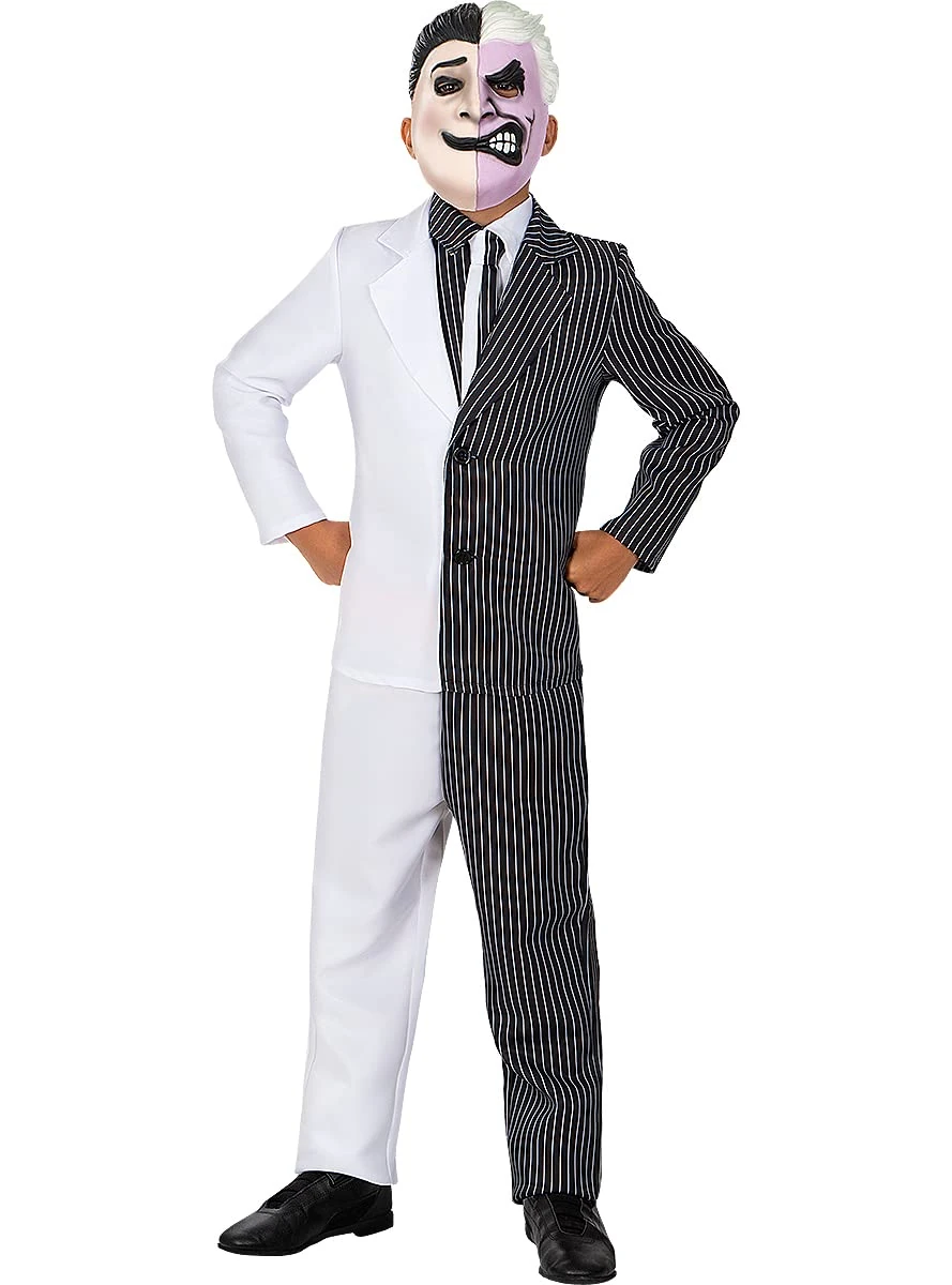 Funidelia | TwoFace DC Comics Costume for boy Superheroes, Villains - Costume for kids accessory fancy dress & props for Halloween, carnival & parties - Size 10-12 years - White