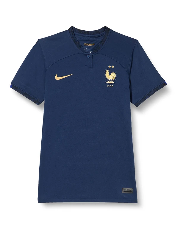 NIKE France DN0764 Season 2022/23 Official T-Shirt Men's Midnight Navy/Metallic Gold XS