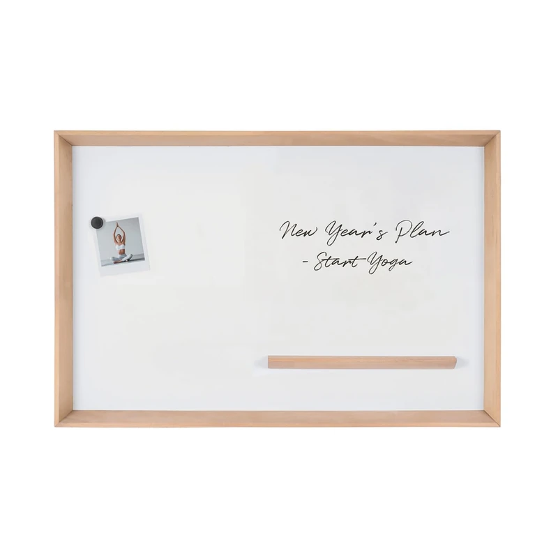 Bi-Office Inversa Magnetic Whiteboard, Drywipe Lacquered Steel Surface, Wood Pine Frame, 60 x 45 cm