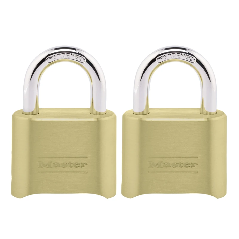 Master Lock 175EC2 Combination Lock Padlock-2 pk, Gold