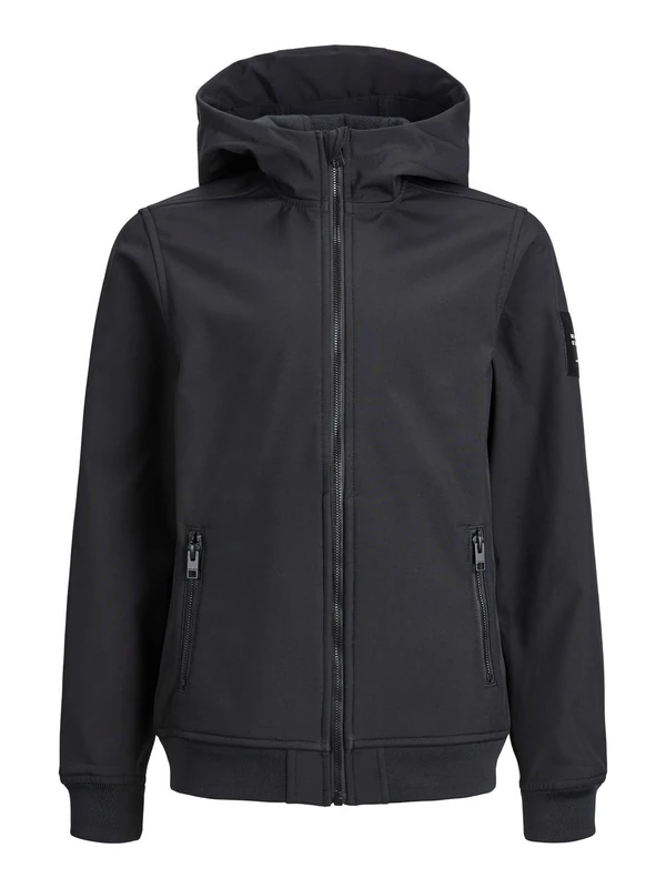 JACK & JONES Boys Jjebasic Sn Jnr Softshell Hood, Black, 10 Years UK