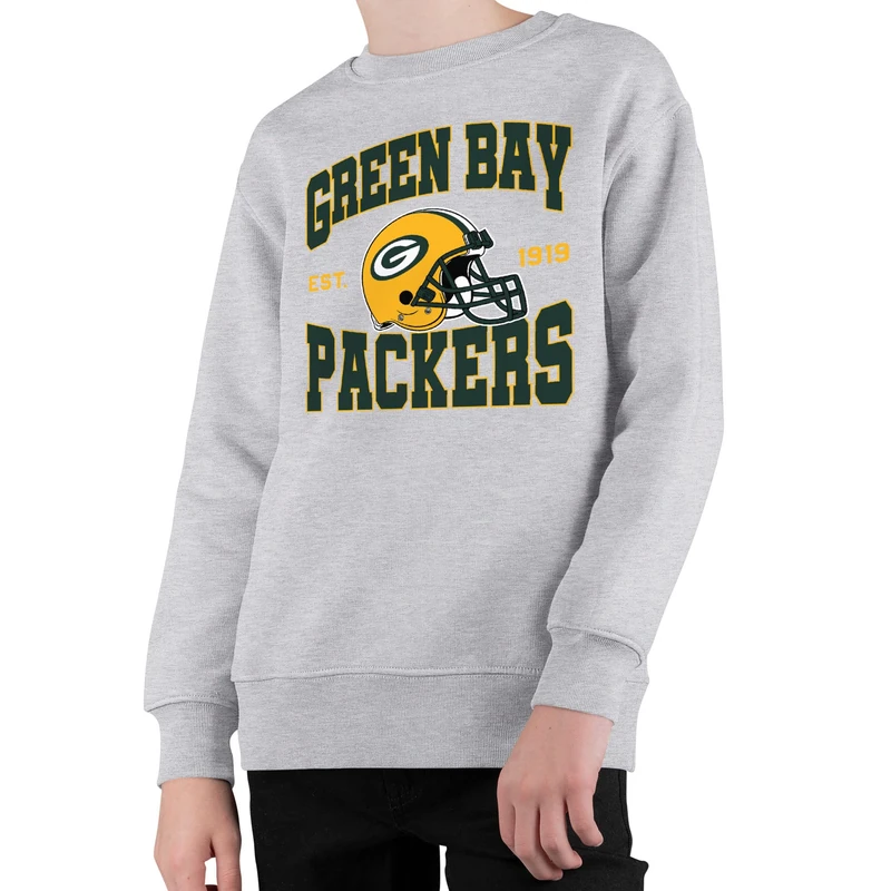 Junk Food Kids' NFL Team Helmet Sweatshirt, Grey, L