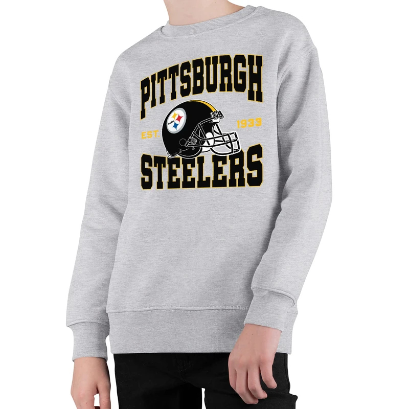 Junk Food Kids' NFL Team Helmet Sweatshirt, Grey, L