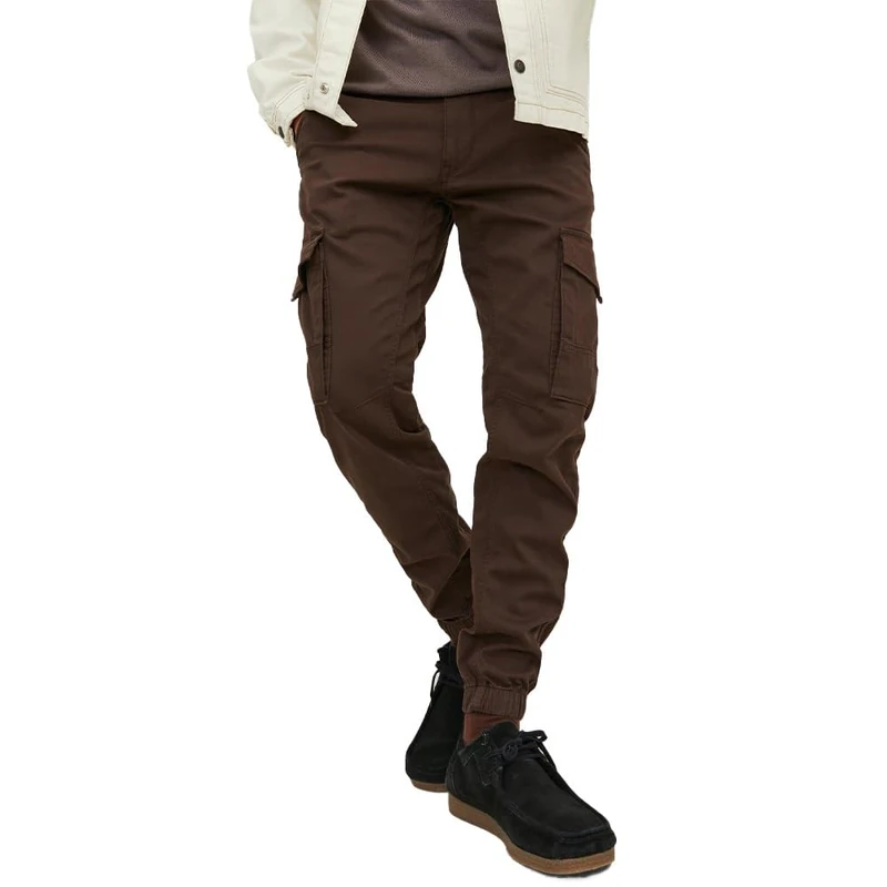 JACK & JONES Men's Jpstpaul Jjflake AKM Noos Cargo Trousers, Seal Brown, 27W / 32L