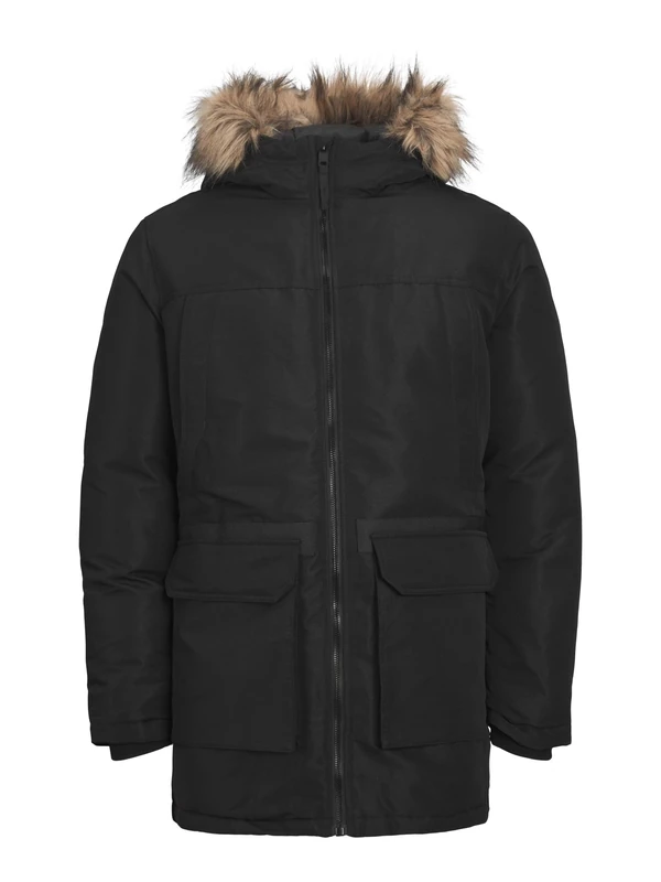 Jack & Jones Men's Jjewing Parka Sn, Black, XXL