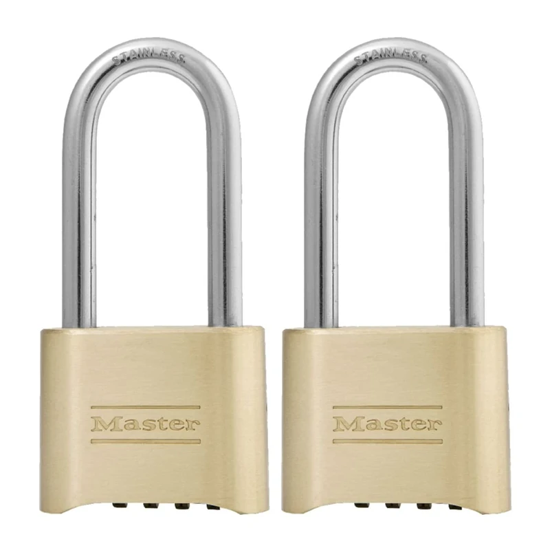 Master Lock 175LHEC2 Combination Padlock 2 pk, Gold