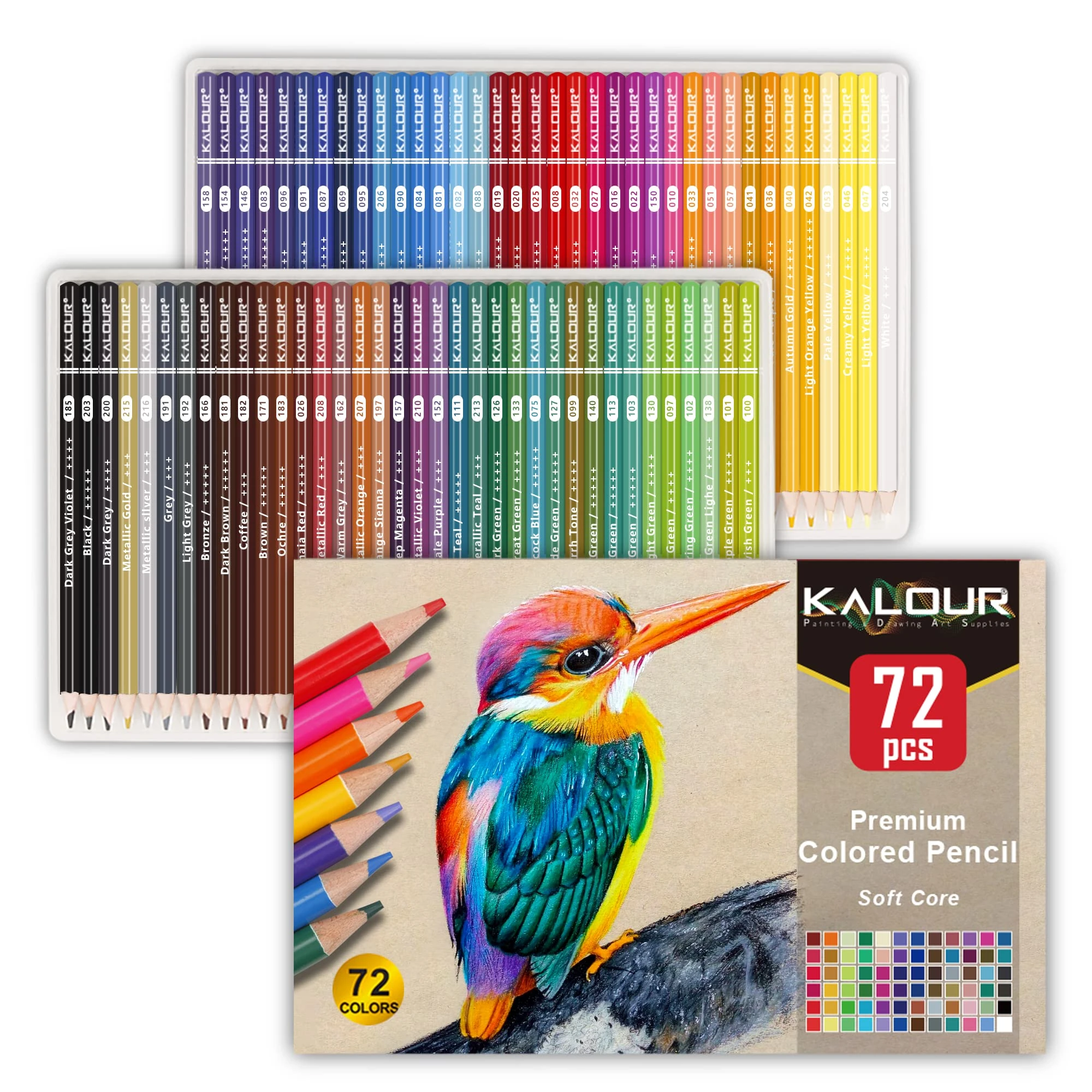 KALOUR Colouring Pencils for Adult Coloring Books, Soft Core,Ideal for Drawing Blending Shading,Color Pencils Set Gift for Adults Beginners Artists (72)