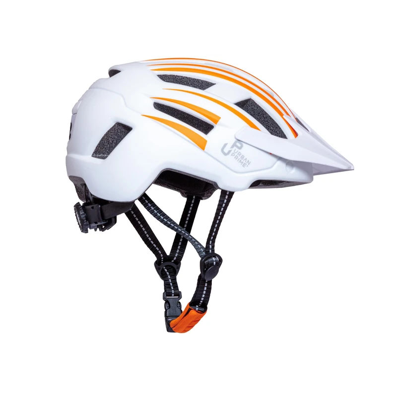 Urban Prime Unisex - Adult Helmet, White/Orange, Medium