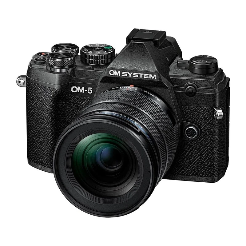 OM SYSTEM OM-5 Micro Four Thirds System Camera incl. lens M.Zuiko Digital ED 12-45mm PRO, 20 MP Live MOS Sensor, Improved 5-Axis Image Stabilisation, IP53, Handheld High Res Shot, Black/Black
