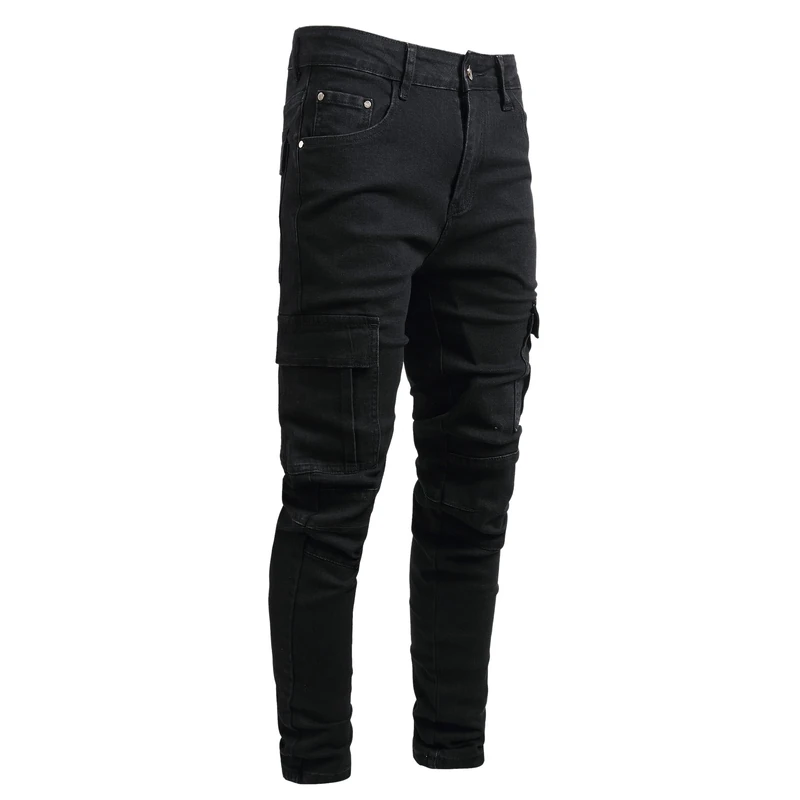 JUNBAOSS Men's Slim Fit Jeans Stretch Ripped Skinny Jeans for Men, Fashion Straight Leg Comfort Flex Waist Casual Pants, A#Cargo Jeans, 34