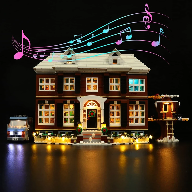 Led Light Kit for Lego Home Alone, Led Lighting Set for Lego 21330 Home Alone - Not Include Models, Just Light Set(Music Version)