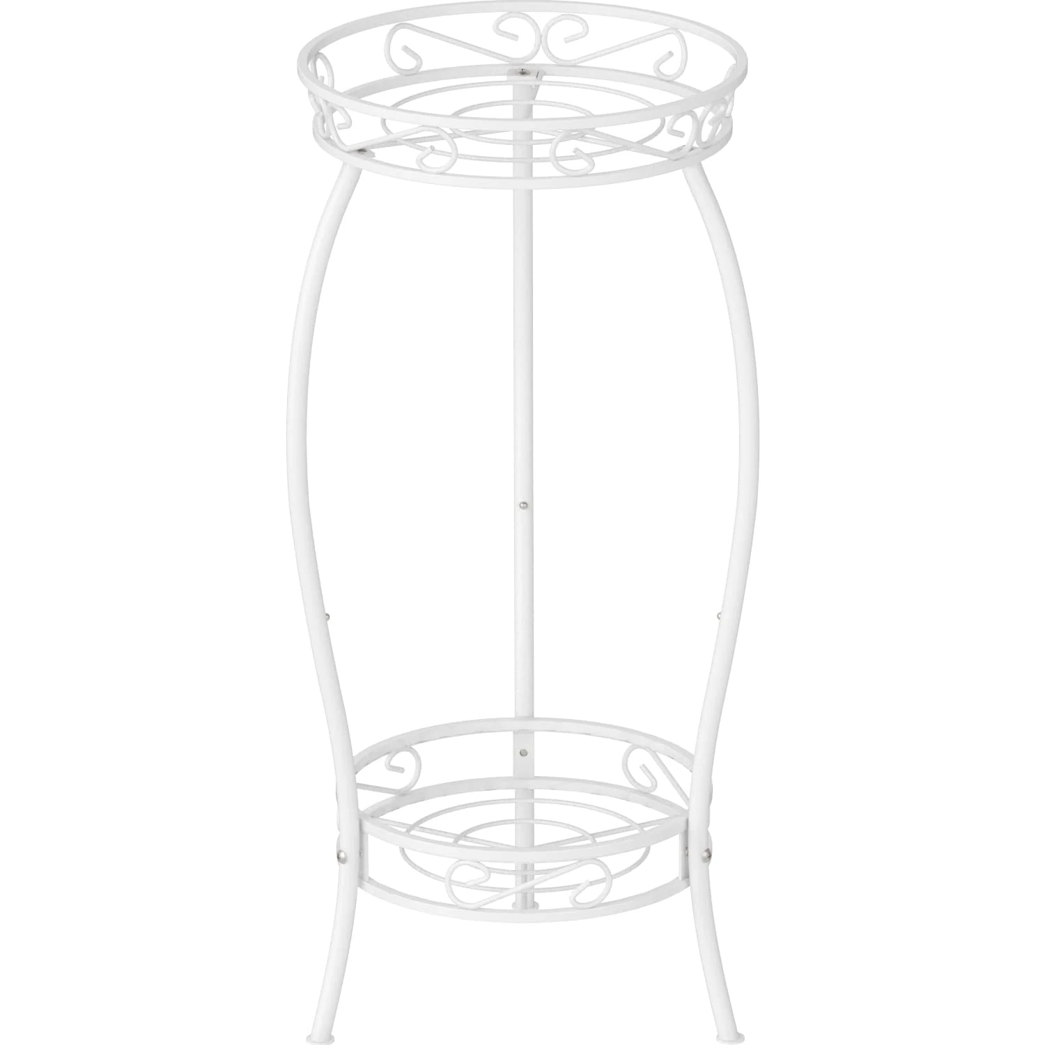 Mutool 2 Tier Metal Plant Stands for Flower Pot, Tall Plant stand for Outdor Indoor Plant, Plant Pot Holder Plant Table for Garden Patio, 69x32cm, White