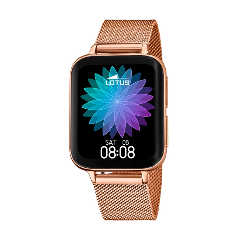 Lotus 50033/1 Rose Gold PVD-Plated Smartwatch with Steel Mesh Bracelet