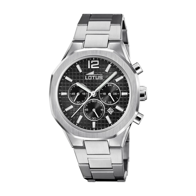 Lotus 18847/3 Men's Analogue Quartz Watch with Stainless Steel Strap, Silver, Modern