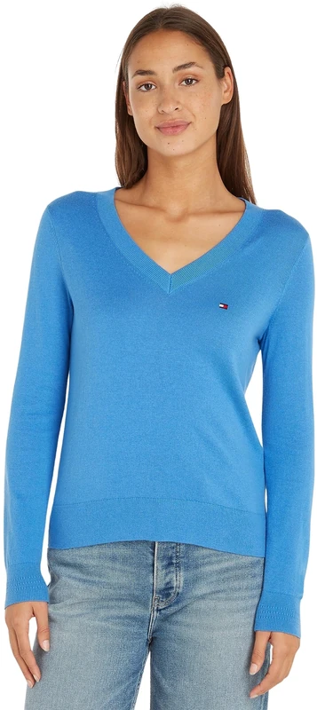 Tommy Hilfiger Women's Jumper Pullover, Blue (Iconic Blue), S
