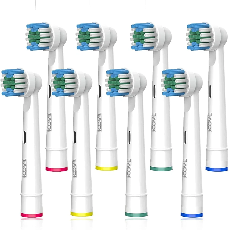 ICOVE 8X Precision Clean Toothbrush Heads - Oral-B Compatible (8 Count)