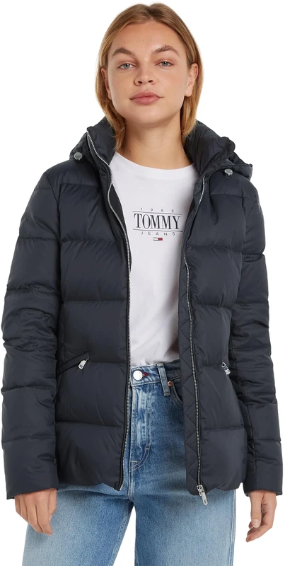 Tommy Hilfiger Women's Recycled Down Jacket Winter, Black (Black), XS