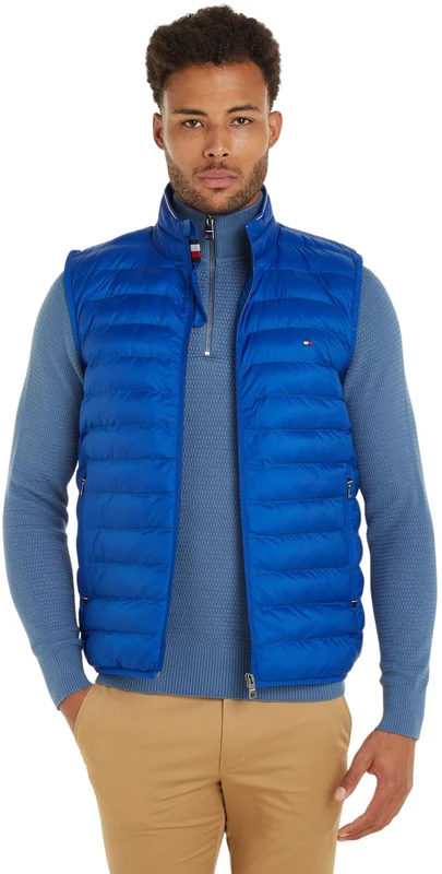 Tommy Hilfiger Men's Packable Recycled Vest Mw0mw18762 Vests, Blue (Ultra Blue), L