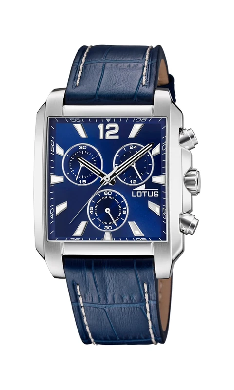 Lotus 18851/2 Men's Analogue Quartz Watch with Leather Strap, Blue, Modern